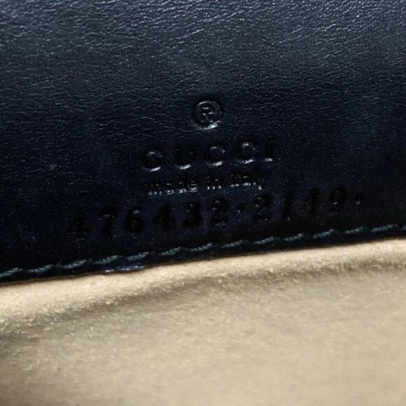 Auth GUCCI Duonisos,GG Pattern 476432 Black Velour Patent Leather - Shoulder Bag - Picture 14 of 16